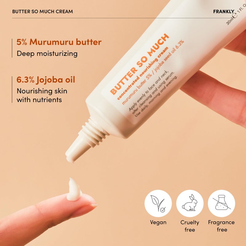FRANKLY Butter So Much Cream Jumbo - Intense Moisturizing | Face Moisturizer | 20% Vegan Butter & Plant Oils | 5% Murumuru Butter & 6.3% Jojoba | For Dry & Sensitive Skin | - 2.7 fl. Oz. - Image 3